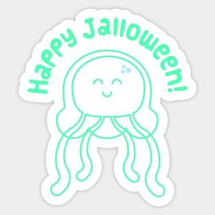 Happy Jalloween! Jellyfish Green! Sticker